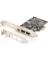 digitus Karta/Kontroler Firewire (400) PCI Exp., 2xZew. 1xZew.(Mini) IEEE1394a 6pin + Mini, Low Profile - nr 13