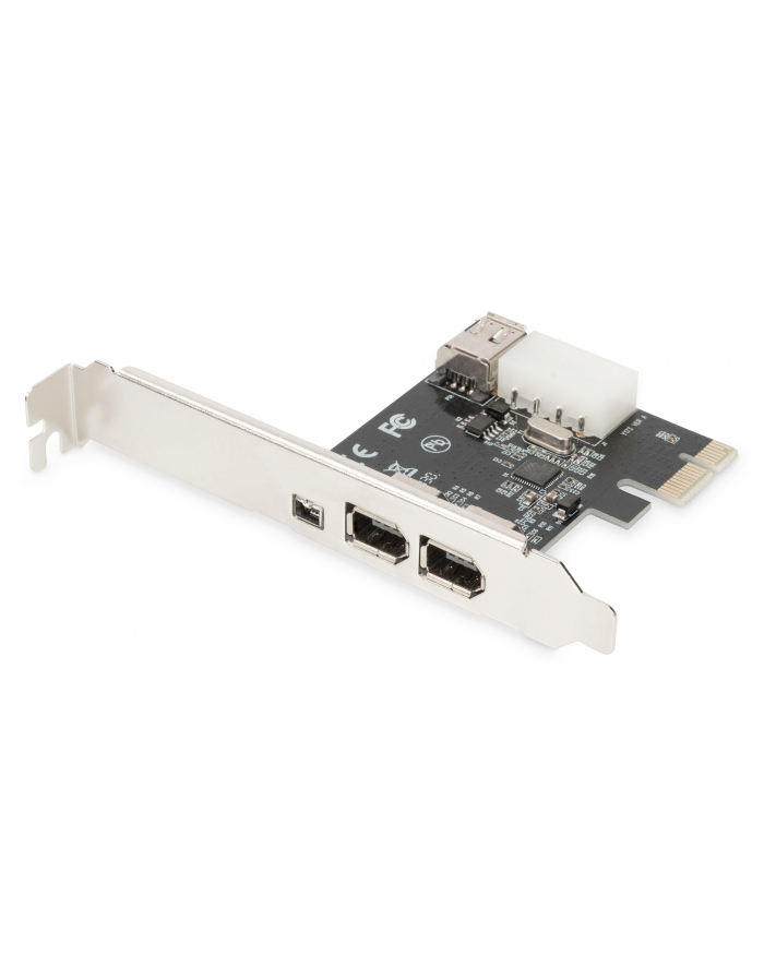 digitus Karta/Kontroler Firewire (400) PCI Exp., 2xZew. 1xZew.(Mini) IEEE1394a 6pin + Mini, Low Profile główny