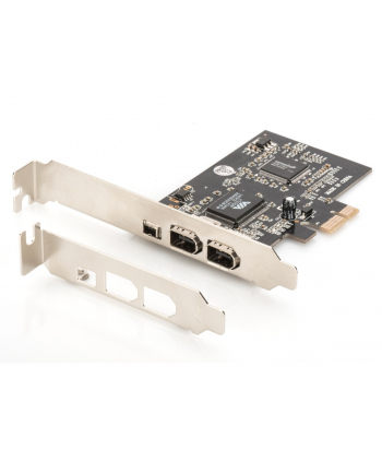 digitus Karta/Kontroler Firewire (400) PCI Exp., 2xZew. 1xZew.(Mini) IEEE1394a 6pin + Mini, Low Profile