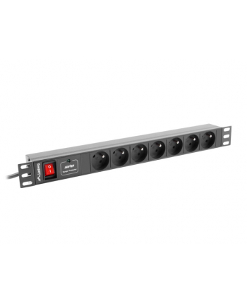 lanberg Listwa zasilająca Rack PDU 1U 7x PL 2m 10A czarna