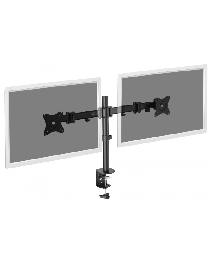 digitus Stojak biurkowy podwójny z zaciskiem, 2xLCD, max. 27', max. obciążenie 8kg,uchylno-obrotowy 360 stopni główny