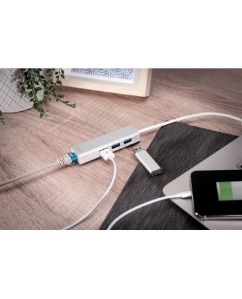 digitus HUB/Koncentrator 3-portowy USB 3.0 SuperSpeed z Gigabit LAN adapter