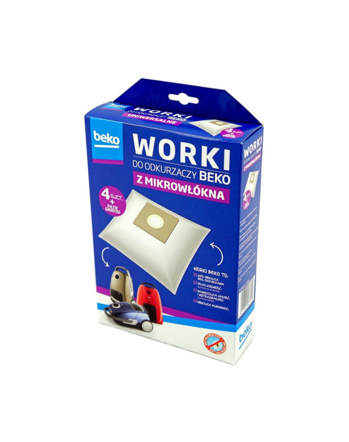 beko Worki do odkurzaczy 4 sztuki + filtr WM01 główny