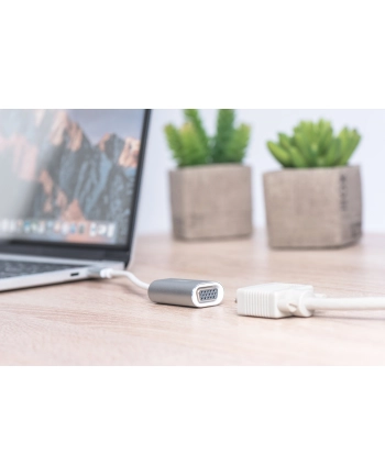 digitus Adapter VGA FullHD 75Hz USB 3.0 Typ-C, obudowa aluminiowa, długość nr 1