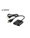 elmak SAVIO Adapter HDMI (M) - VGA 15 pin (F) z dźwiękiem (jack 3,5mm) CL-23/B - nr 7