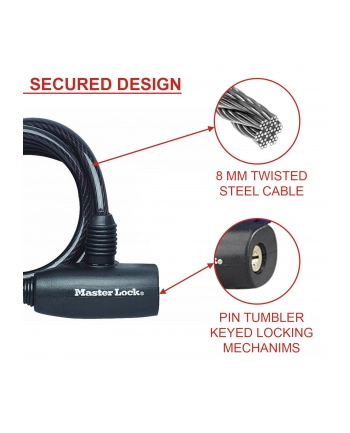 master lock Linka zapiezpieczającza 8mm - 1.8m nr 2