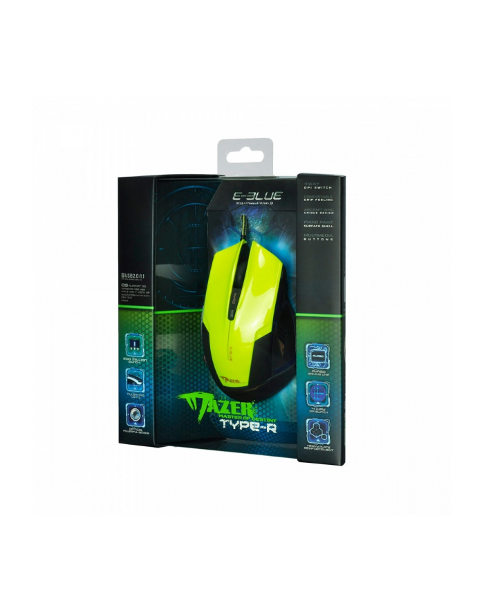 e-blue Mysz USB Mazer R 2400DPI zielona główny