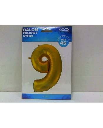 godan Balon foliowy Cyfra 9 złota 85cm HS-C45ZM9