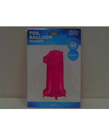 godan Balon foliowy cyfra 1, różowa 85cm, FG-C85R1