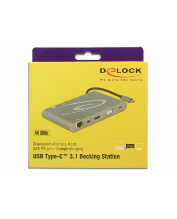 Delock replikator portów USB Typ-C ->MIC,Audio,HDMI,DVI,LAN, 3x USB 3.0) 4K