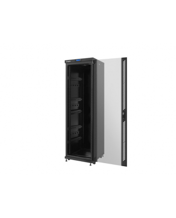 Lanberg szafa stojąca rack 19'' 37U/600x6000mm czarna, szklane LCD; flat pack