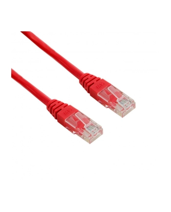 Patchcord RJ45, osłonka zalewana, kat. 5e UTP, 10 m, czerwony - retail nr 1