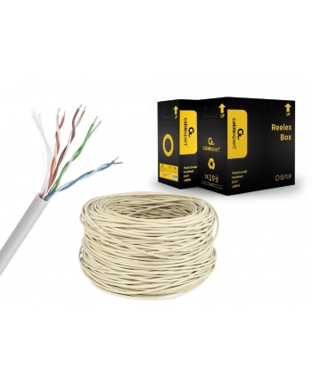 Kabel sieciowy GEMBIRD UTP KAT 5 drut AL- CU 305M szary