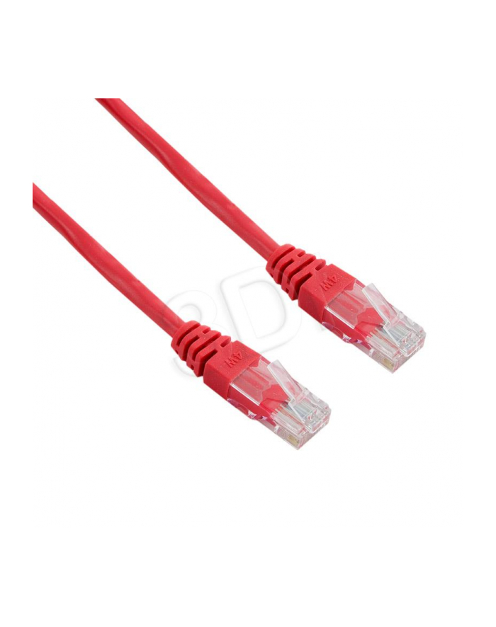 Patchcord RJ45, osłonka zalewana, kat. 5e UTP, 5 m, czerwony - retail główny