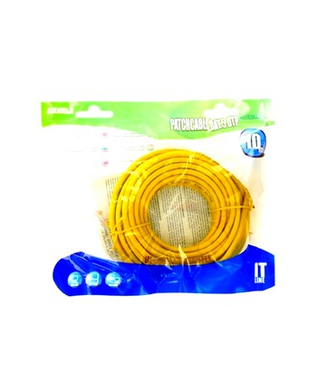 Patchcord RJ45, osłonka zalewana, kat. 5e UTP, 10 m, żółty