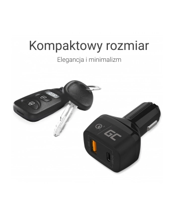Ladowarka samochodowa Green Cell USB-C Power Delivery + USB Quick Charge 3.0 nr 2