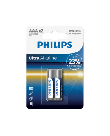 Baterie PHILIPS Ultra Alkaliczna AAA LR03 2 sztuki Blister