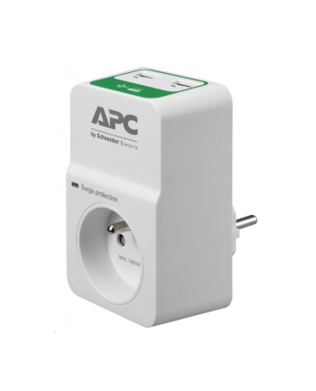 apc by schneider electric APC Essential SurgeArrest 1 Outlet 230V, 2 Port USB Charger, France