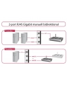 Delock 2 portowy ręczny dwukierunkowy przełącznik RJ45 10/100/1000 Mbps - nr 33