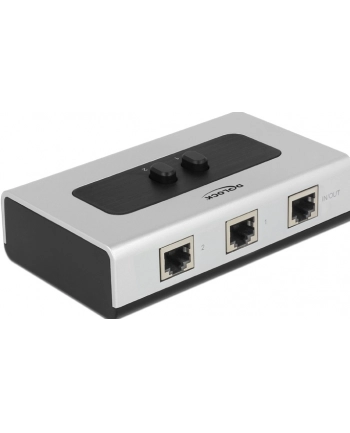 Delock 2 portowy ręczny dwukierunkowy przełącznik RJ45 10/100/1000 Mbps nr 1