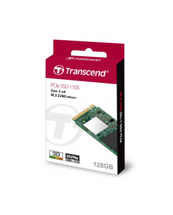 Transcend 110S SSD 128GB, M.2 2280,PCIe Gen3x4, 3D TLC, DRAM-less