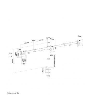 newstar Uchwyt biurkowy na 3 monitory 10-27' FPMA-D550D3BLAC