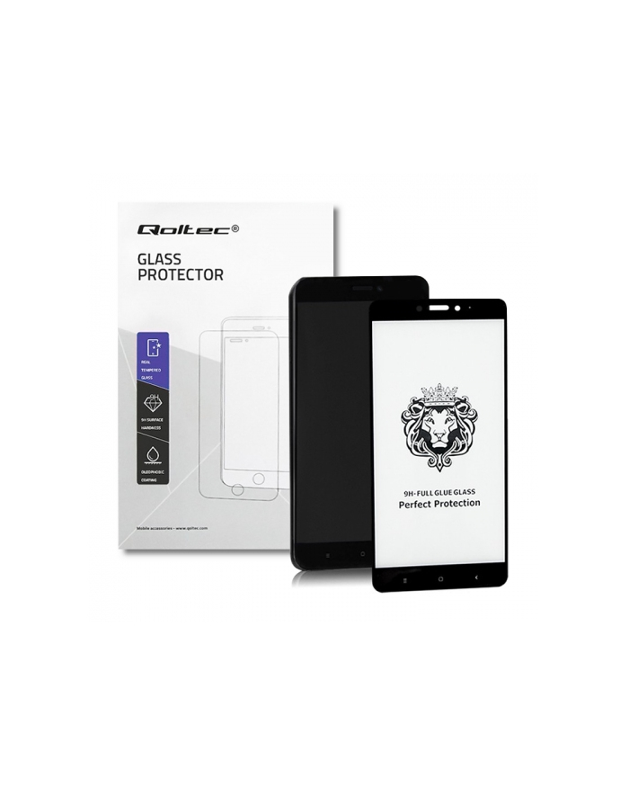 qoltec Hartowane szkło ochronne na Xiaomi Mi Max 2 | Czarne główny