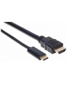 Manhattan Kabel monitorowy adapter USB-C na HDMI 4K M/M czarny 2m - nr 10