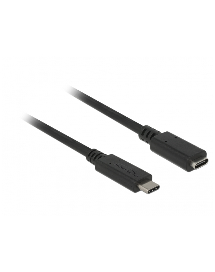 Delock przedłużacz USB Typ-C AM-AF;  1,5m, czarny główny