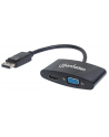 Manhattan Konwerter adapter DisplayPort DP na HDMI/VGA M/F pasywny czarny - nr 1
