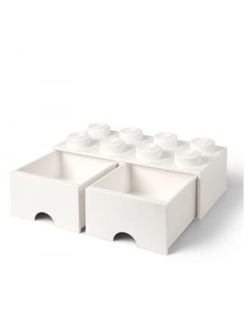 Podwojna szuflada klocek LEGO® z 8 wypustkami (White)