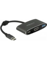 Delock adapter USB Typ-C - USB 3.1 + USB Typ-C+ HDMI (F) 4K (DP Alt Mode) - nr 20