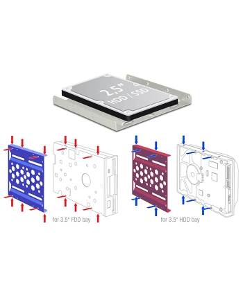 Delock adapter HDD sanki-szyna 2,5''->3,5'' czarny