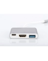 digitus Multi Adapter 1xHDMI 4K 30Hz UHD, 1xUSB Typ C PD, 1xUSB A na USB 3.0 Typ C, z audio, aluminiowy - nr 11