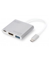 digitus Multi Adapter 1xHDMI 4K 30Hz UHD, 1xUSB Typ C PD, 1xUSB A na USB 3.0 Typ C, z audio, aluminiowy - nr 12
