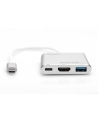 digitus Multi Adapter 1xHDMI 4K 30Hz UHD, 1xUSB Typ C PD, 1xUSB A na USB 3.0 Typ C, z audio, aluminiowy - nr 18