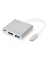 digitus Multi Adapter 1xHDMI 4K 30Hz UHD, 1xUSB Typ C PD, 1xUSB A na USB 3.0 Typ C, z audio, aluminiowy - nr 1