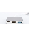 digitus Multi Adapter 1xHDMI 4K 30Hz UHD, 1xUSB Typ C PD, 1xUSB A na USB 3.0 Typ C, z audio, aluminiowy - nr 23