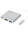 digitus Multi Adapter 1xHDMI 4K 30Hz UHD, 1xUSB Typ C PD, 1xUSB A na USB 3.0 Typ C, z audio, aluminiowy - nr 31