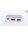 digitus Multi Adapter 1xHDMI 4K 30Hz UHD, 1xUSB Typ C PD, 1xUSB A na USB 3.0 Typ C, z audio, aluminiowy - nr 32