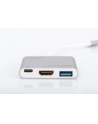 digitus Multi Adapter 1xHDMI 4K 30Hz UHD, 1xUSB Typ C PD, 1xUSB A na USB 3.0 Typ C, z audio, aluminiowy - nr 34