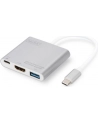 digitus Multi Adapter 1xHDMI 4K 30Hz UHD, 1xUSB Typ C PD, 1xUSB A na USB 3.0 Typ C, z audio, aluminiowy - nr 38