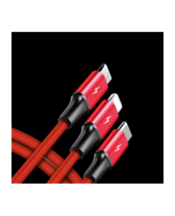 unitek Kabel ładujący 3-in-1 USB - USB-C/microUSB/Lightning, 1,2m, C4049RD
