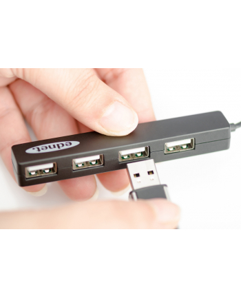 ednet HUB/Koncentrator 4-portowy USB 2.0 HighSpeed, czarny