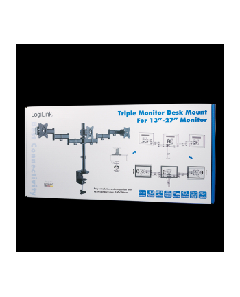 logilink Uchwyt na 3 monitory 13-27, max. 8kg