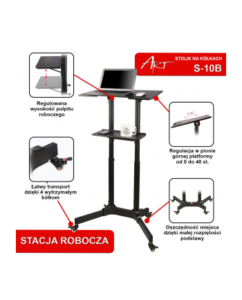 art Stacja robocza pod notebooka/projektor S-10B