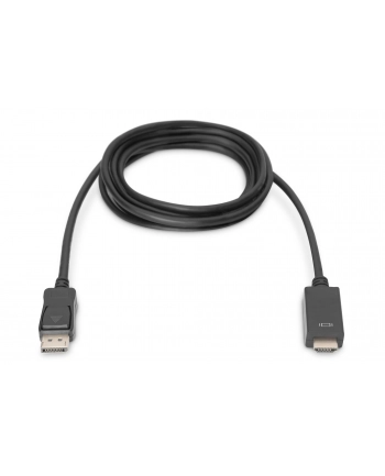 assmann Kabel adapter DisplayPort 1.2 z zatrzaskiem 4K 60Hz UHD Typ DP/HDMI A M/M czarny 1m