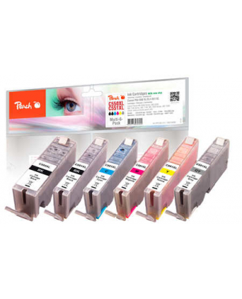 Tusz PEACH PI100-312 Canon PGI-550XL/CLI-551XL Multi-6-Pack| bk, pbk, c, m, y, g