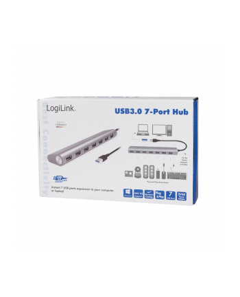 LOGILINK - Hub USB 3.0, 7-portowy, aluminiowa obudowa
