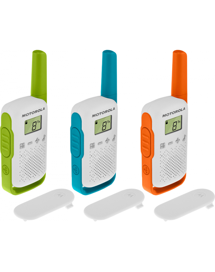 Motorola T42 Triple Pack Krótkofalówka, (Walkie-Talkie), 4 km, 3 kolory główny